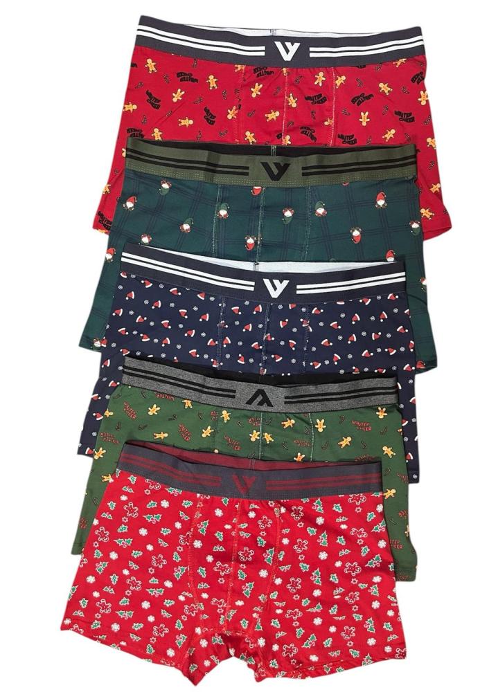 Boxeri barbati de Craciun, imprimeu emoji craciun,culoare diversificata,En-gros